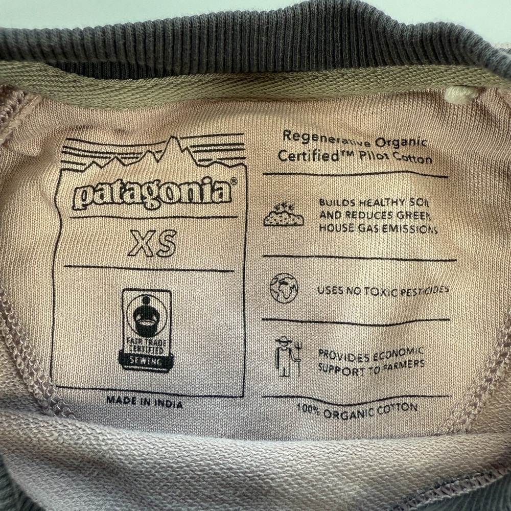 PATAGONIA Alpine Icon Regenerative Sweatshirt Mens XS Pink‎ Organic Cotton - Picture 3 of 14